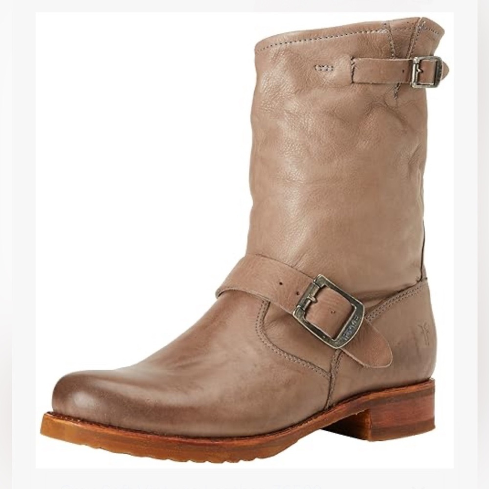 Frye Veronica Shortie Short Grey/Brown Leather Pull-On Boots Women’s Size 6